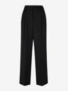 Ami Alexandre Mattiussi High Waist Wide Wool Pants In Black