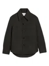 Ami Alexandre Mattiussi Wool Jacket With Long Sleeves And Buttoned Cuffs In Black