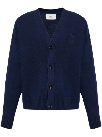Ami Alexandre Mattiussi Ami Paris Wool Jersey. In Blue