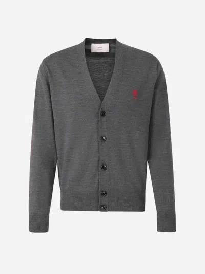 AMI ALEXANDRE MATTIUSSI AMI PARIS WOOL KNITTED CARDIGAN
