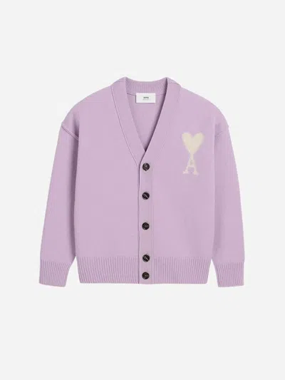 Ami Alexandre Mattiussi Ami Paris Wool Knitted Cardigan In Pink