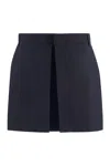 Ami Alexandre Mattiussi Concealed-fastening Wool Skirt In Blue