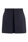 Ami Alexandre Mattiussi Ami Paris Wool Mini Skirt In Blue