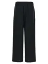 Ami Alexandre Mattiussi Wool Trousers With Back Pockets And Wide Leg In Black