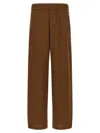 Ami Alexandre Mattiussi Trousers Wool Adjustable Waistband In Brown