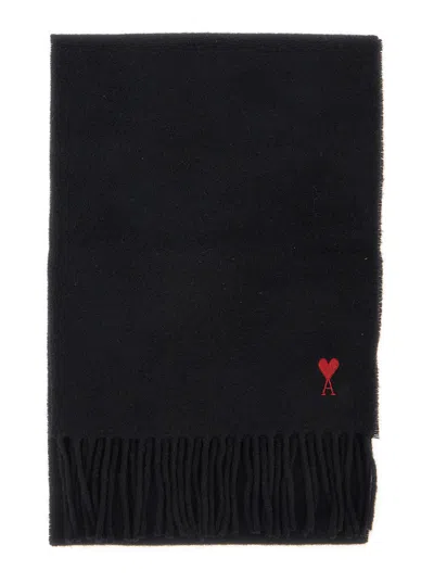 Ami Alexandre Mattiussi Ami Paris Wool Scarf In Black