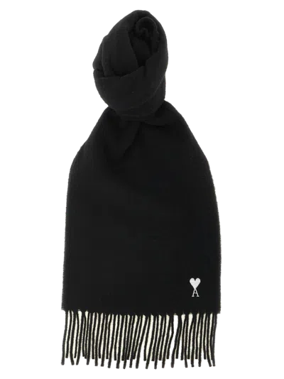 Ami Alexandre Mattiussi Ami Paris Wool Scarf In Black