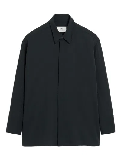 Ami Alexandre Mattiussi Ami Paris Wool Shirt In Black