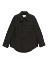 Ami Alexandre Mattiussi Ami Paris Anthracite Grey Wool Shirt With Pockets In Black