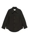 Ami Alexandre Mattiussi Ami Paris Anthracite Grey Wool Shirt With Pockets In Brown