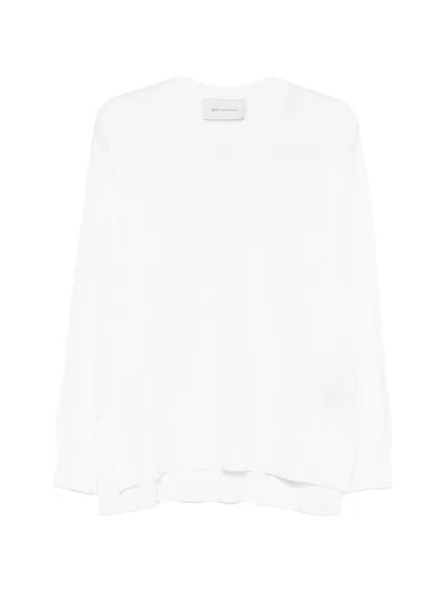 Ami Alexandre Mattiussi Ami Paris Wool Silk Crewneck Sweater Adc In White