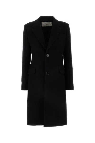Ami Alexandre Mattiussi Ami Paris Wool Single-breasted Coat In Black