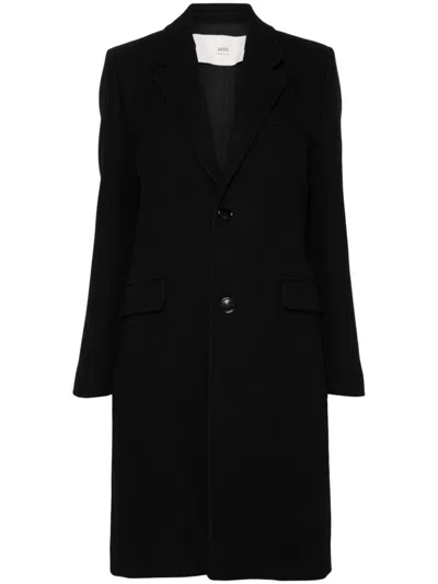 Ami Alexandre Mattiussi Ami Paris Wool Single-breasted Coat In Black