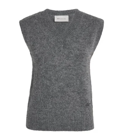 Ami Alexandre Mattiussi Ami Paris Wool Sleeveless Sweater In Gray