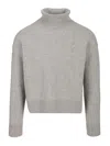 Ami Alexandre Mattiussi Ami Melange Grey Wool Blend Oversize Sweater In Gray