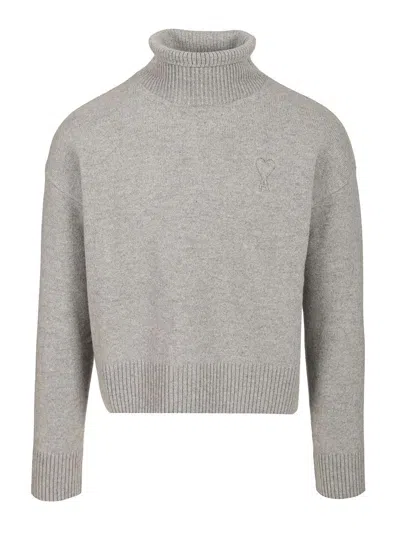 Ami Alexandre Mattiussi Ami Paris Wool Sweater In Gray