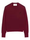 Ami Alexandre Mattiussi Ami Paris Wool Sweater With Heart Embroidery In Black