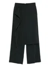Ami Alexandre Mattiussi Wool Trousers Layered Asymmetrical Design In Gray