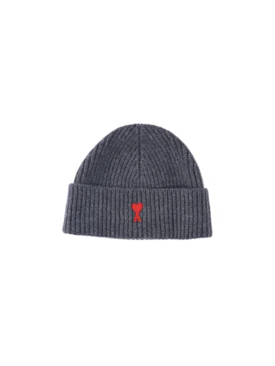 Ami Alexandre Mattiussi Ami Paris Wool Unisex Hat In Grey