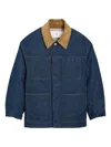 Ami Alexandre Mattiussi Ami Paris Indigo Blue Cotton Padded Worker Jacket In Blue