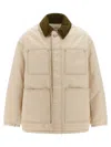 Ami Alexandre Mattiussi Denim Jacket With Adjustable Cuffs And Pockets In Neutral