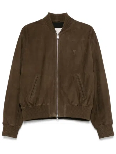 Ami Alexandre Mattiussi Ami Paris Zipped Jacket In Blackolive