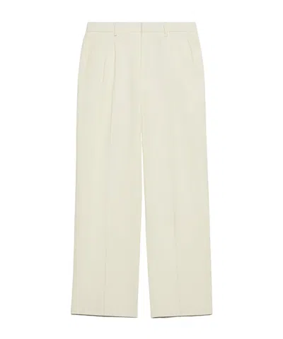 Ami Alexandre Mattiussi Ami Pleat Detailed Straight-leg Trousers In White