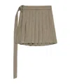 Ami Alexandre Mattiussi Mini Kilt Skirt In Wool Gabardine. In Nude