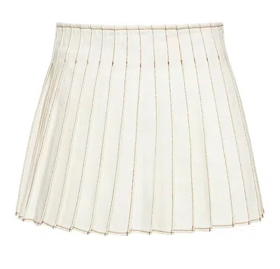 Ami Alexandre Mattiussi Ami Pleated Mini Skirt In White
