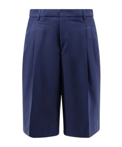 Ami Alexandre Mattiussi Ami Pleated Tailored Shorts In Blue