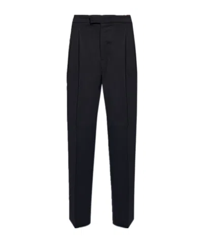 Ami Alexandre Mattiussi Ami Pleated Wide-leg Tailored Trousers In Black