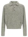 Ami Alexandre Mattiussi Ami Paris Grey Wool And Alpaca Polo Sweater Ami Paris