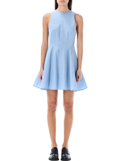 Ami Alexandre Mattiussi Ami Popeline Sleeveless Mini Dress In Blue