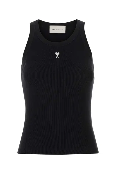 Ami Alexandre Mattiussi Ami Paris Cotton Ami De Coeur Tank Top In Black