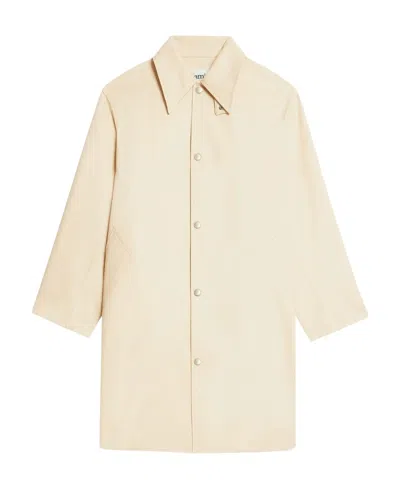 Ami Alexandre Mattiussi Ami Rear Slit Long Sleeved Snapped Coat In White