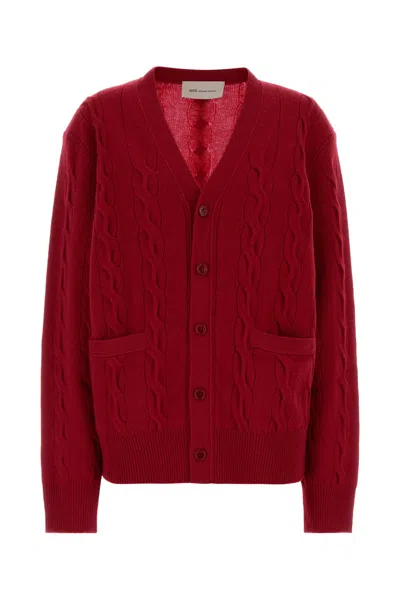 Ami Alexandre Mattiussi Ami Red Wool Cardigan