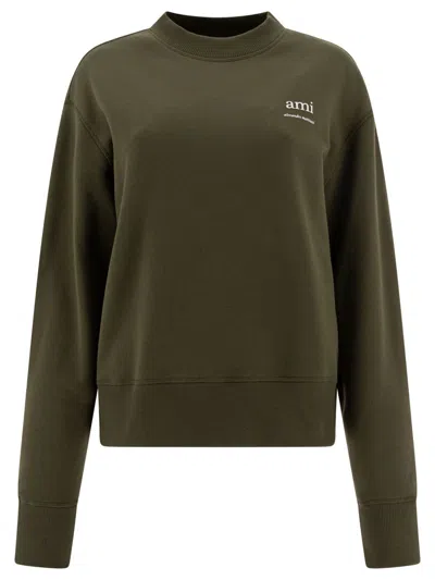Ami Alexandre Mattiussi Ami Relaxed Fit Cotton Sweatshirt In Green