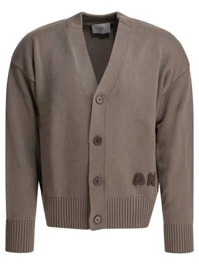 Ami Alexandre Mattiussi Ami Relaxed Fit Cotton-wool Blend Knitwear In Brown
