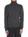 Ami Alexandre Mattiussi Ami Paris Charcoal Cashmere Blend Sweater In Gray