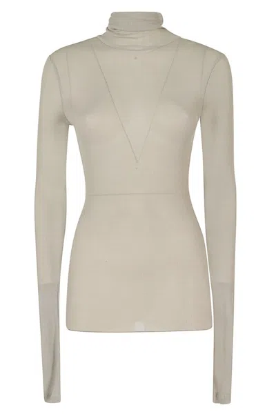 Ami Alexandre Mattiussi Ami Ribbed Turtleneck Knitted Jumper In Beige