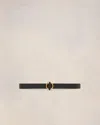 Ami Alexandre Mattiussi Ami Round Buckle Belt 30 Mm Black In Black/ Vibrated Brass