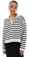 Ami Alexandre Mattiussi Ami Embroidery Sailor Polo Neutrals Unisex In Chalk/black