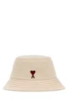 Ami Alexandre Mattiussi Ami Sand Denim Bucket Hat In Neutral