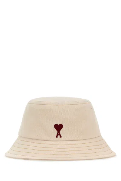 Ami Alexandre Mattiussi Ami Sand Denim Bucket Hat In Neutral