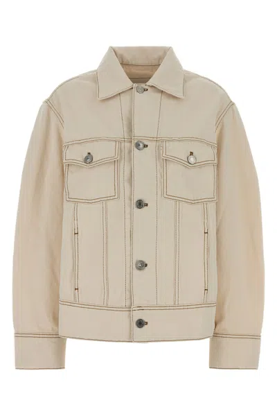 Ami Alexandre Mattiussi Ami Sand Denim Jacket In White