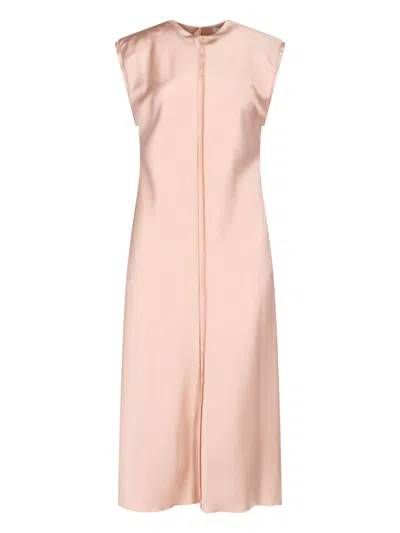 Ami Alexandre Mattiussi Ami Satin-feel Mini Dress With Soft Lining In Pink