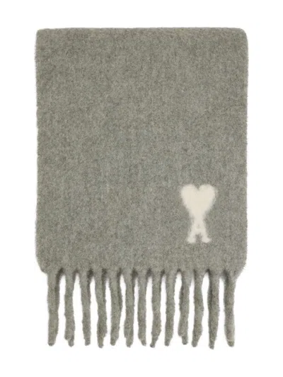 Ami Alexandre Mattiussi Ami Scarfs Grey In Brown
