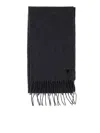 Ami Alexandre Mattiussi Rectangular Scarf With Soft Texture And Fringed Edges In Black
