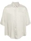 Ami Alexandre Mattiussi Ami De Coeur Monogram-motif Shirt In Beige