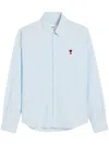 Ami Alexandre Mattiussi Ami Shirts In Sky Blue/natural White